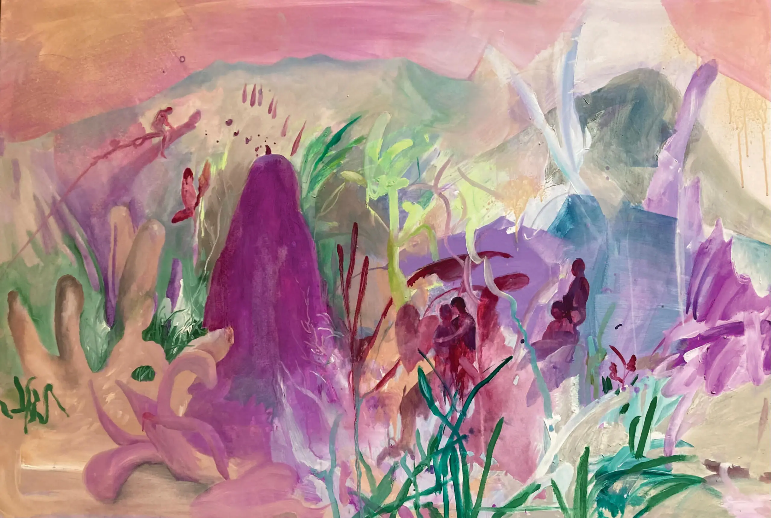 Najme Kazazi-90×130cm / “heart -devouring love “ series / acrylic & oil on canvas
